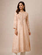 Pastel Peach Luxury Formal Shirt ( Party Wear Dress )