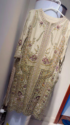 Ivory Gold Embroidered Formal ( Heavy Formal Dress )