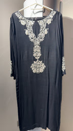 Black & Silver Embroidered Formal ( Party Wear Dress )