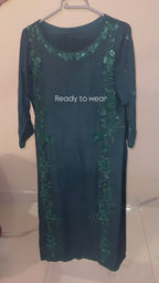 Embroidered Green Formal Wear ( Party Wear Dress )