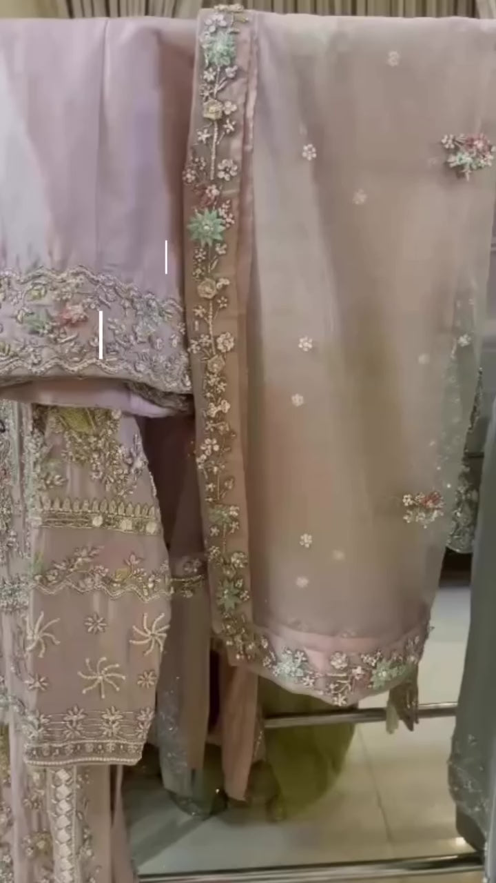 Blush Pink Heavy Embroidered Formal
