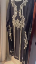 Black & Silver Embroidered Formal ( Party Wear Dress )