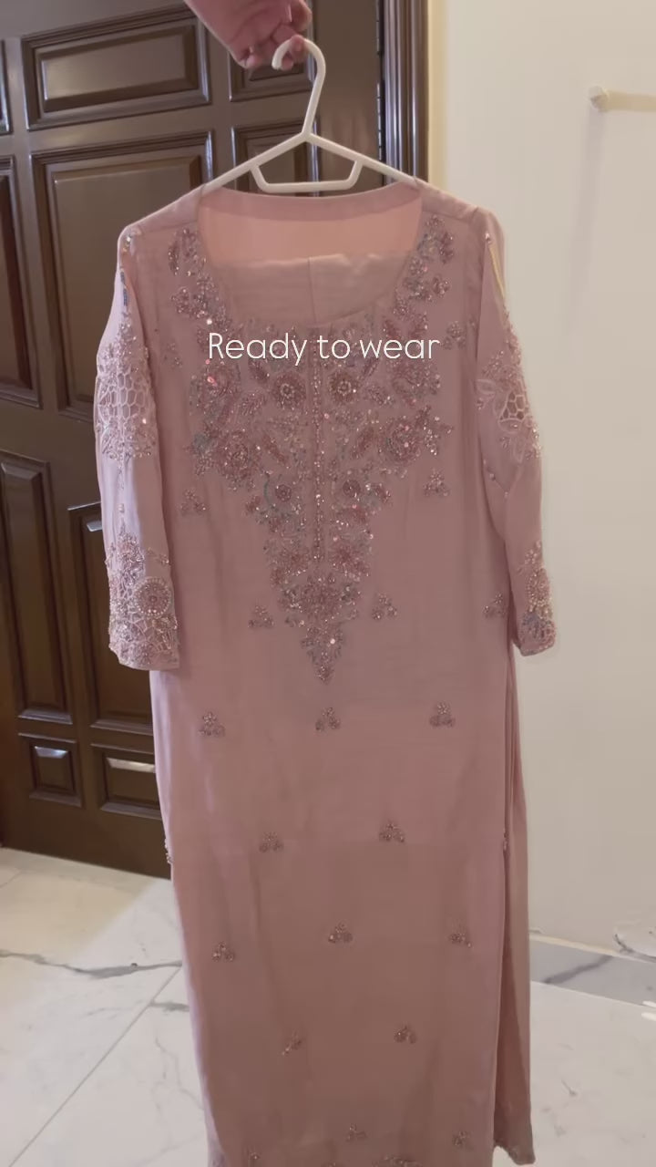 Pastel Peach Luxury Formal Shirt ( Party Wear Dress )